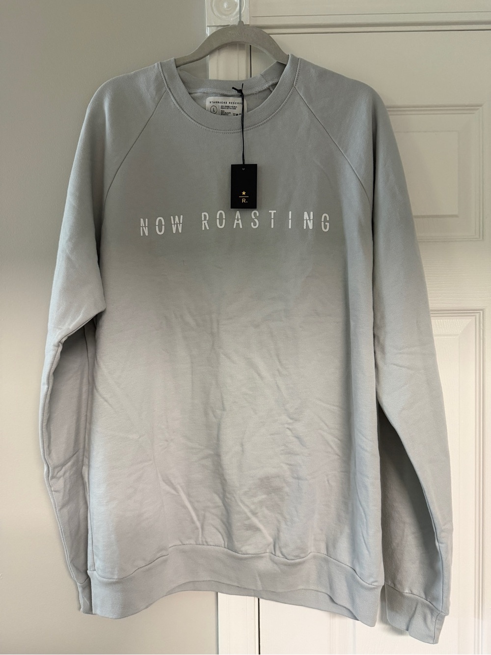 Starbucks Reserve Grey Crewneck Sweatshirt Size Large “Now Roasting”